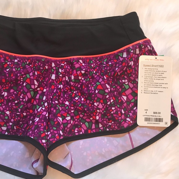 NWT PARADISE MULTI LULULEMON SPEED SHORT H2O - - 4 - Picture 4 of 8